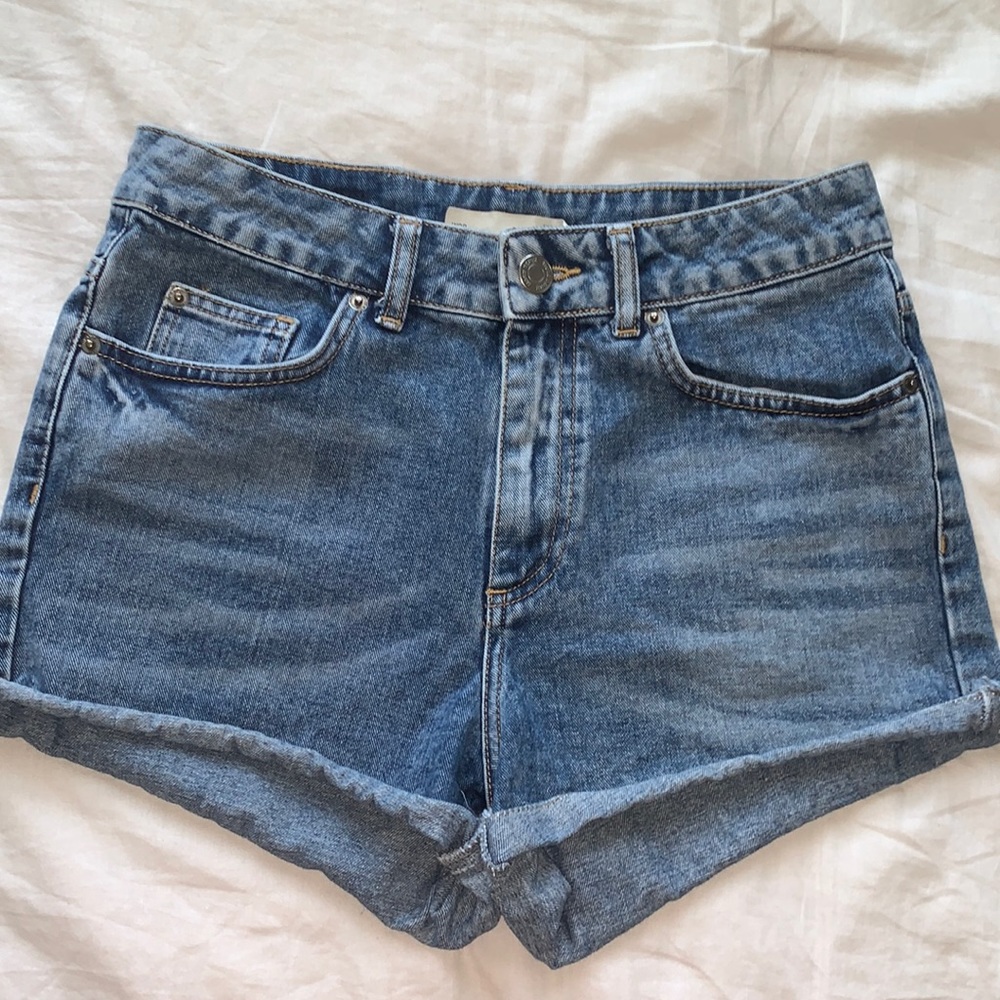 top shop Moro jean shorts